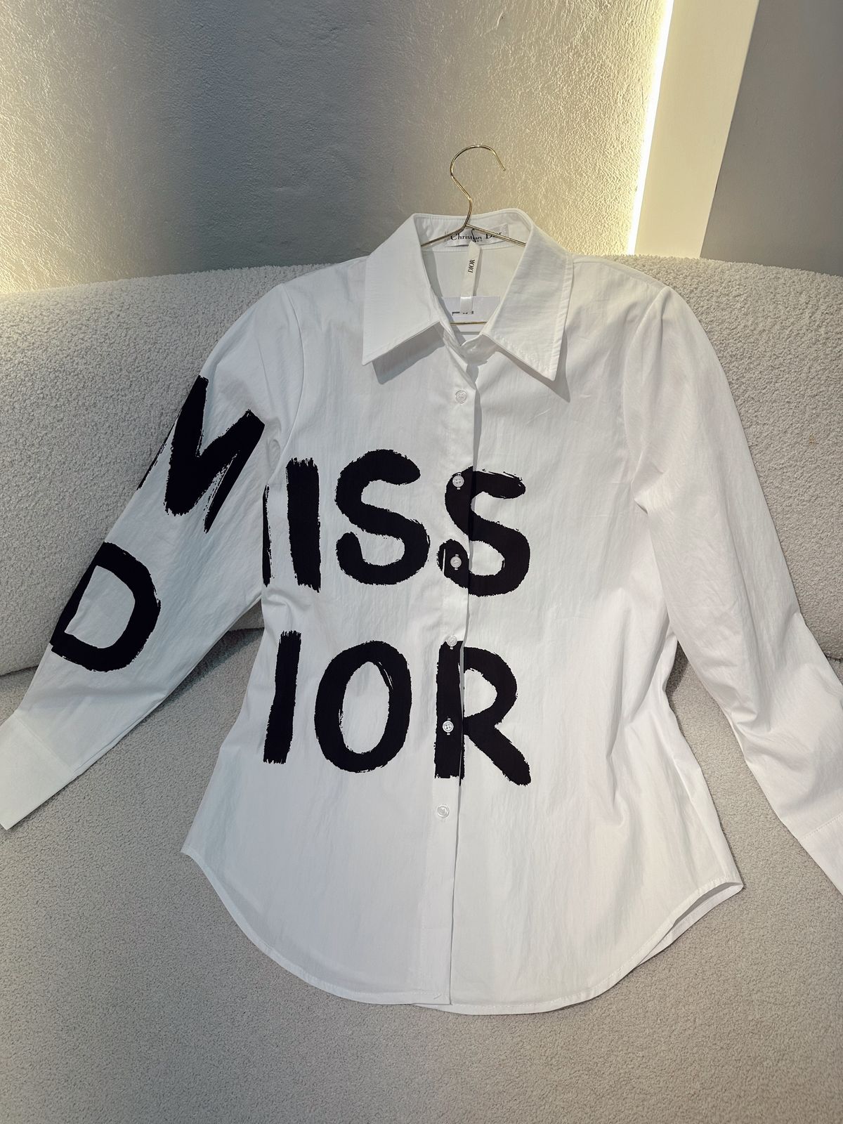 Camisa de algodón Dior Graffiti blanca